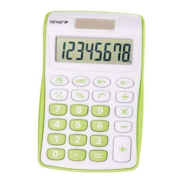 Genie 120B Pocket Calculator 8 Digit Green