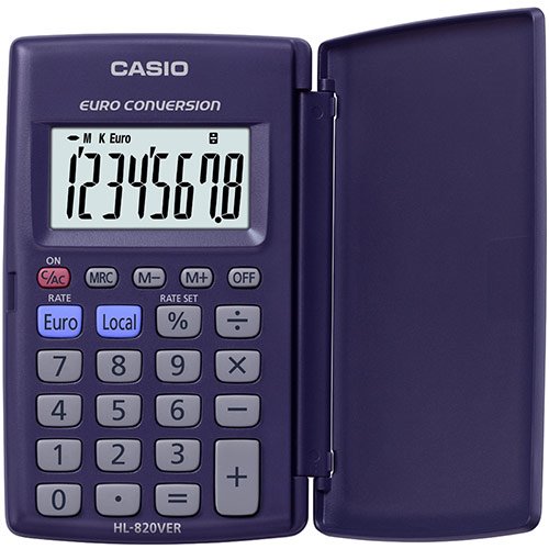 Casio HL-820VER 8-Digit Pocket Calculator with Case