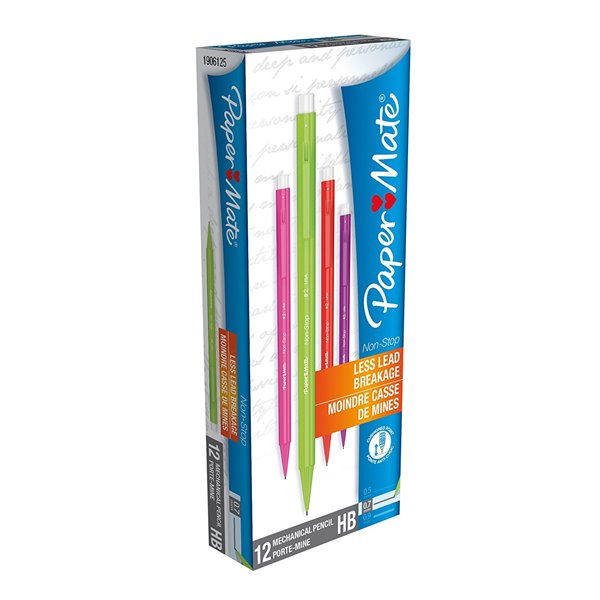 Paper Mate Non Stop Mechanical Pencil HB 0.7mm Assorted PK12