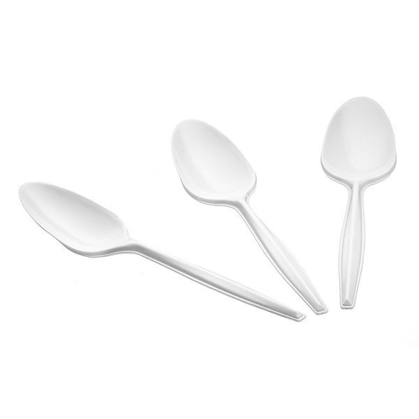 Value Teaspoons Plastic White (Pack 100)